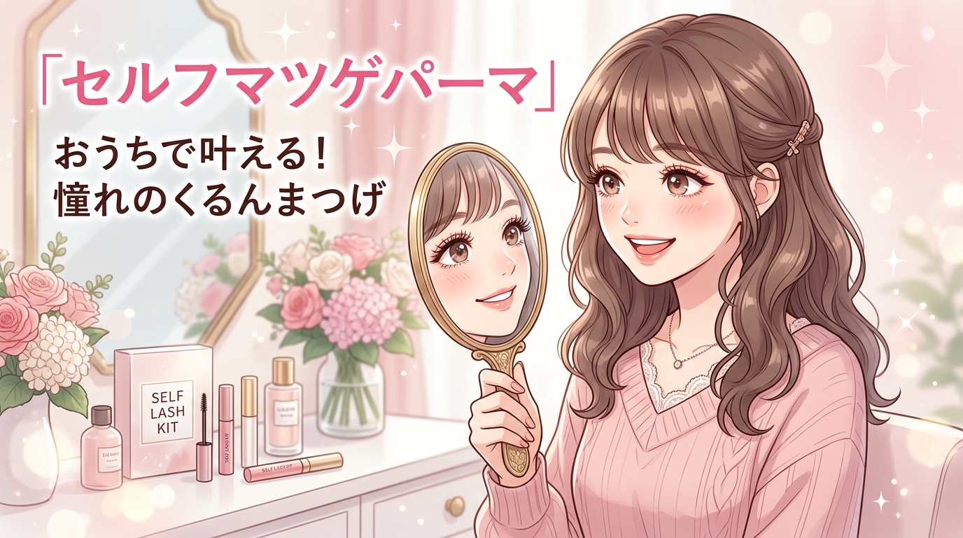 セルフまつ毛パーマのやり方を紹介するイラスト
